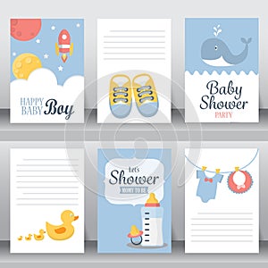 Baby shower invitation card, vector
