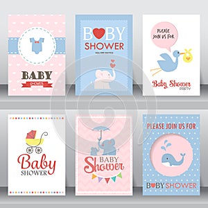 Baby shower invitation card. vector