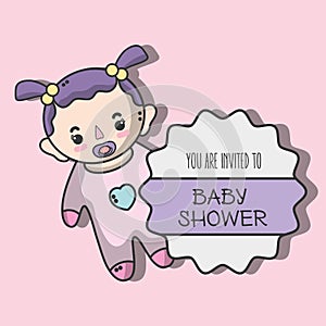 Baby shower invitation to birth of a girl