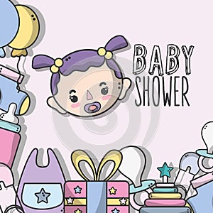 Baby shower invitation to birth of a girl