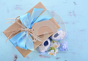 Baby shower Its a Boy natural wrap gift