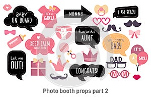 Baby shower photo booth photobooth props set