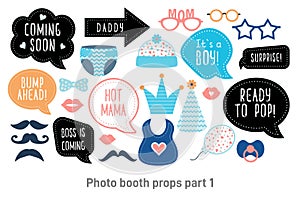 Baby shower photo booth photobooth props set