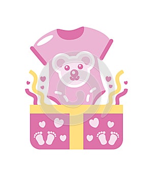 baby shower pink bodysuit