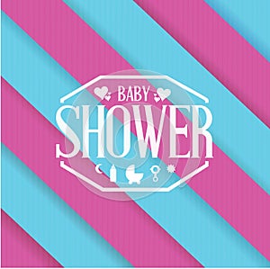 baby shower sign color lines background