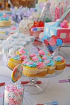 Baby shower and sweets on the table