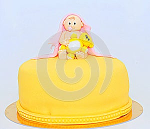 Baby shower theme fondant cake