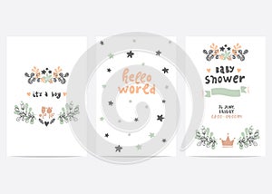 Baby shower vector card template