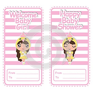 Baby shower vector cartoon illustration