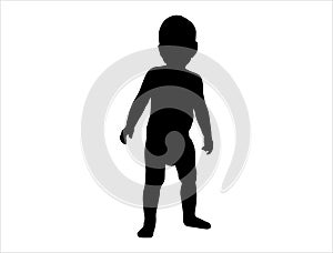 Baby silhouette vector art white background