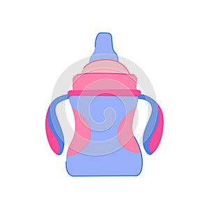 baby sippy cup cartoon vector illustration