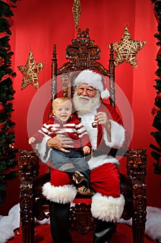 Baby Sitting on Santa's Lap