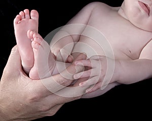 Baby Sleeping, Father and baby bonding