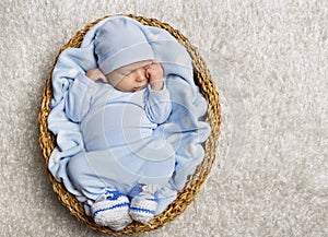 Baby Sleeping, Newborn Kid Sleep Basket, New Born Child Asleep