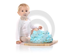 Baby smashing cake