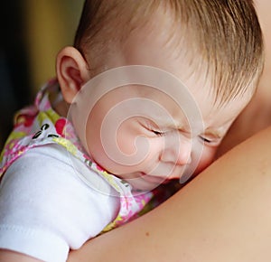 Baby sneezing photo