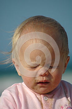 Baby sneezing photo