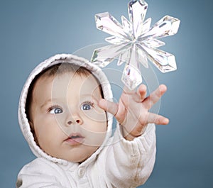 Baby with snow flake