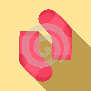 Baby sock icon, flat style