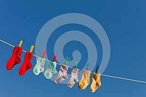 Baby socks on laundry