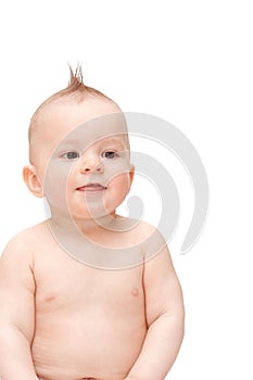 Baby with spiky hair photo