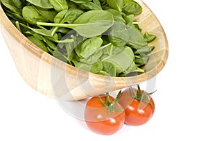 Baby Spinach and Vine Ripen Tomatoes photo