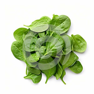 Baby Spinach with white background isolate ,- generative Ai illustration