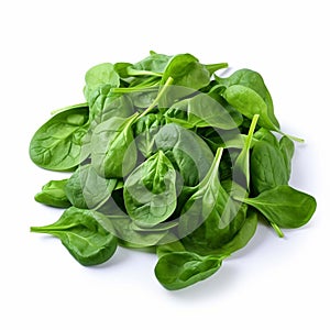 Baby Spinach with white background isolate ,- generative Ai illustration