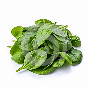 Baby Spinach with white background isolate ,- generative Ai illustration