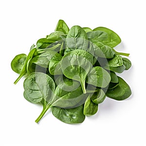 Baby Spinach with white background isolate ,- generative Ai illustration