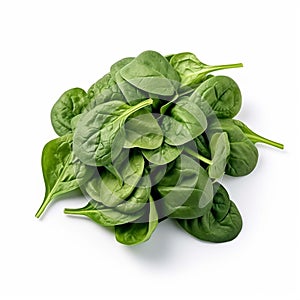 Baby Spinach with white background isolate ,- generative Ai illustration