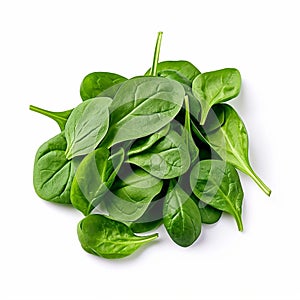 Baby Spinach with white background isolate ,- generative Ai illustration