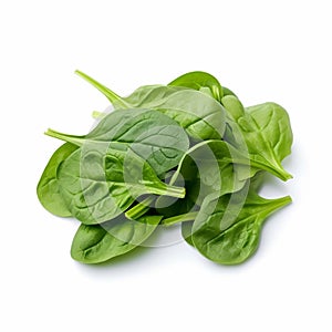 Baby Spinach with white background isolate ,- generative Ai illustration