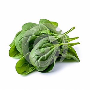 Baby Spinach with white background isolate ,- generative Ai illustration