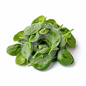 Baby Spinach with white background isolate ,- generative Ai illustration