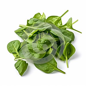 Baby Spinach with white background isolate ,- generative Ai illustration