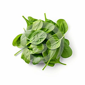 Baby Spinach with white background isolate ,- generative Ai illustration