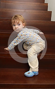 Baby on stairs