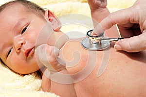 Baby with stethoscope