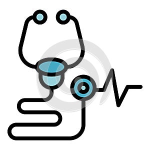 Baby stethoscope icon vector flat