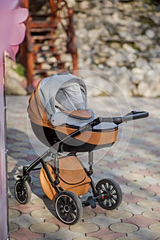 Baby street stroller on the ground