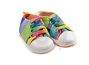 Baby striped sneakers.