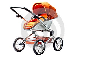 Baby Stroller With Orange Seat