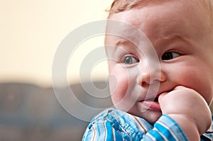 Baby sucking thumb