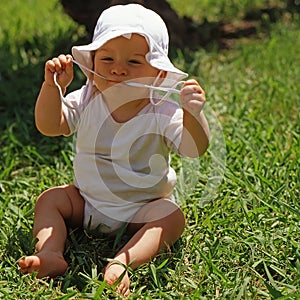 Baby with sun hat