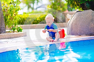 Baby at swimming pool