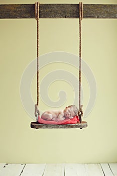 Baby on a swing