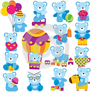 Baby teddy clip art set