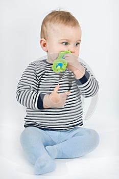 Baby with teether