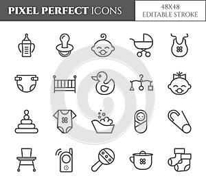 Baby theme pixel perfect 48X48 icons.